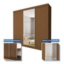 Ver imagem 4 de Guarda Roupa Casal Premium Evidence 205,9cm com Espelho 3 Portas 4 Gavetas Yescasa Marrom/Freijó