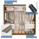 Ver imagem 6 de Guarda Roupa Casal Premium Evidence 205,9cm com Espelho 3 Portas 4 Gavetas Yescasa Marrom/Freijó