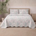 Ver imagem 4 de Kit Cobre Leito Evolution Verena King 3 Peças 100% Poliéster Dupla Face Floral Casa Scarpa