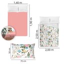 Ver imagem 5 de Jogo de Cama Casal Percal 200 Fios 100% Algodão Estampado - Coral 7410-1