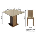 Ver imagem 3 de Conjunto Sala de Jantar Mesa Tampo de Vidro 4 Cadeiras Rustic/crema/lírio Bege Perla Madesa