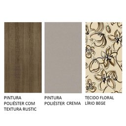 Conjunto Sala de Jantar Mesa Tampo de Vidro 4 Cadeiras Rustic/crema/lírio Bege Perla Madesa - 9