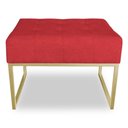 Ver imagem 3 de Puff Lisa Suede Base Metálica Industrial Dourado Vermelho