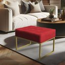 Ver imagem 5 de Puff Lisa Suede Base Metálica Industrial Dourado Vermelho