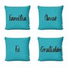 Capas de Almofadas Azul Decorativas e Geometricas Família, Amor, Fé e Gratidão 40x40 - Novadecora - 1