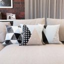 Ver imagem 3 de Kit 3 Capas para Almofadas Azul e Preto Geometricas e Decorativas Para Sofá 40x40 - Novadecora