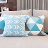 Capas de Almofadas Azul Decorativas e Geometricas Fé Para Sala e Sofá 40x40 - Novadecora - 4