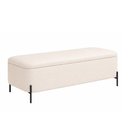 Ver imagem 1 de Puff Baú Bella 140cm Pés Alumínio Courino Off White - Sallar Home