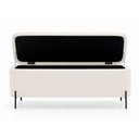 Ver imagem 5 de Puff Baú Bella 140cm Pés Alumínio Courino Off White - Sallar Home