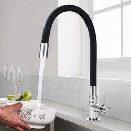 Torneira para Cozinha de Mesa Bica Flexível Gourmet Preta - 2