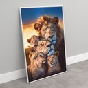 Ver imagem 3 de Quadro Decorativo Exclusivo Família Leão Leoa com Três Filhotes Sala Quarto Casa Escritório