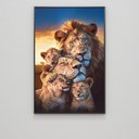 Ver imagem 6 de Quadro Decorativo Exclusivo Família Leão Leoa com Três Filhotes Sala Quarto Casa Escritório