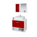 Ver imagem 3 de Gabinete Banheiro Malibu 50 Cm Armário com Cuba e Espelheira:vinho