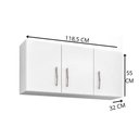 Ver imagem 2 de Armario Aério Branco 3 Portas 120 Cm