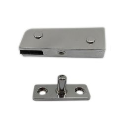 Dobradiça superior + pivô para porta pivotante de vidro temperado blindex - Cromado - 2