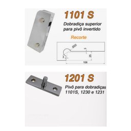 Dobradiça superior + pivô para porta pivotante de vidro temperado blindex - Cromado - 3
