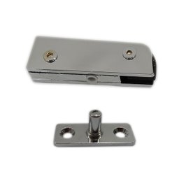 Dobradiça superior + pivô para porta pivotante de vidro temperado blindex - Cromado - 1