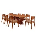Ver imagem 5 de Conjunto de Jantar Venus 8 Lugares Tampo MDF Cadeiras Viena Gold Estofadas Imbuia 220cm Moderna