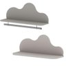 Prateleiras de Parede para Quarto Infantil Nuvem 100% Mdf Cor:fendi - 1