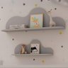 Prateleiras de Parede para Quarto Infantil Nuvem 100% Mdf Cor:fendi - 2