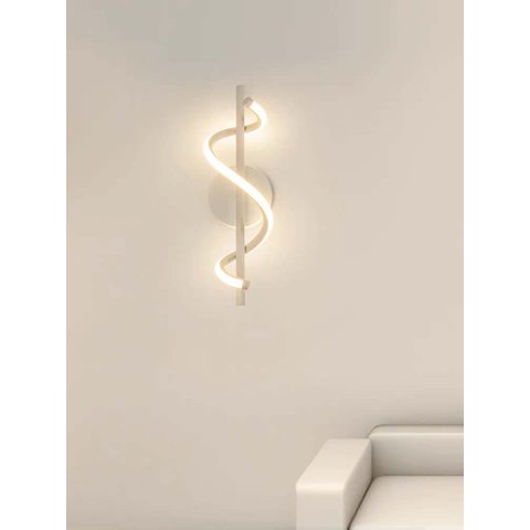 Arandela Moderna Espiral Branca 40cm Led 14W 3200K Bivolt PARIS LUZ