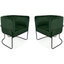 Ver imagem 1 de Kit 02 Poltronas Betina Base Preto Veludo Verde - Nexta Casa