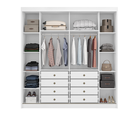 Ver imagem 2 de Guarda Roupa Casal com Espelho 100% MDF 2 Portas 8 Gavetas 208cm Versatto Branco - Novo Horizonte