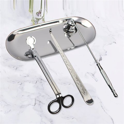 Kit Tesoura, Apagador e Pinça de Pavio de Vela