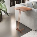 Ver imagem 1 de Mesa L50 Lateral Aproximação Sofá Madeira Base Cobre
