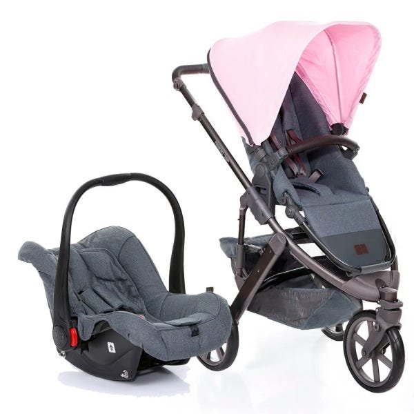 Carrinho Travel System ABC Design Salsa 3 com Moisés Carry Cot Rose