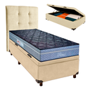 Ver imagem 1 de Kit Cabeceira + Cama Box Bau + Colchão Solteiro Molas Ensacadas Petrus Paropas