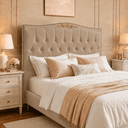 Ver imagem 1 de Cabeceira Cama Casal Greta 140cm Estofada Bouclê Design Clássico