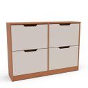 Ver imagem 2 de Sapateira Madri com 4 Gavetas 110x92cm Creme/Freijó 250706