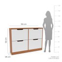 Ver imagem 4 de Sapateira Madri com 4 Gavetas 110x92cm Creme/Freijó 250706