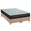 Ver imagem 1 de Cama Box King: Colchão Molas Ortobom Nanolastic Light Selado + Base Crc Suede Bege(186x198)