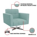 Ver imagem 3 de Poltrona Sala Decorativa Elisa Base Giratória Cromada Cotelê Ext/veludo Menta D03 - D’Rossi