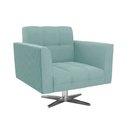 Ver imagem 1 de Poltrona Sala Decorativa Elisa Base Giratória Cromada Cotelê Ext/veludo Menta D03 - D’Rossi