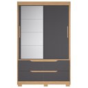 Ver imagem 2 de Guarda Roupa Casal 136cm com Espelho Solare Freijó/Titanium a02 - Mpozenato
