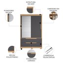 Ver imagem 3 de Guarda Roupa Casal 136cm com Espelho Solare Freijó/Titanium a02 - Mpozenato