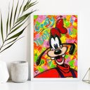 Ver imagem 1 de Quadro Decorativo Arte Grafite Pateta 45x34cm:madeira Preta