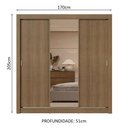 Ver imagem 7 de Guarda-roupa Casal 3 Portas de Correr com Espelho 2 Gavetas Rustic Sublime Madesa Rustic
