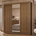Ver imagem 1 de Guarda-roupa Casal 3 Portas de Correr com Espelho 2 Gavetas Rustic Sublime Madesa Rustic