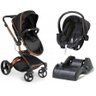 Carrinho Vulkan Preto + Bebê Conforto Cocoon + Base - Dzieco - 1