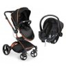 Carrinho Vulkan Preto + Bebê Conforto Cocoon + Base - Dzieco - 2