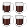 Kit 4x Caneca Vidro Duplo Xícara Parede Dupla Café Chá 260ml - 1