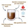 Kit 4x Caneca Vidro Duplo Xícara Parede Dupla Café Chá 260ml - 3