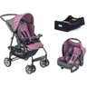 Carrinho de Bebê com Bebê Conforto Rio K Geo Rosa + Base - Burigotto - 1