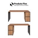 Ver imagem 6 de Mesa Escrivaninha com Balcão Lateral e Armário Aéreo 150cm Nogal com Preto