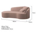 Ver imagem 6 de Divã Recamier Curvo Sala de Estar Inglaterra Lado Esquerdo 180cm Linho Rose - Incasa Decor
