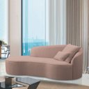 Ver imagem 2 de Divã Recamier Curvo Sala de Estar Inglaterra Lado Esquerdo 180cm Linho Rose - Incasa Decor